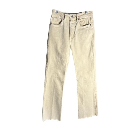 Zara Straight Cropped Raw Hem Jeans Sz 2 - Picture 1 of 12